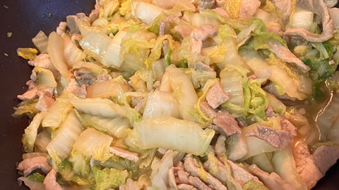 今夕は野菜炒め